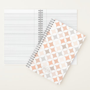 Tan Geometric Diamond Circles  Notebook