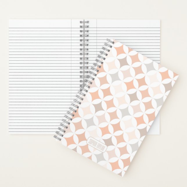 Tan Geometric Diamond Circles  Notebook (Inside)