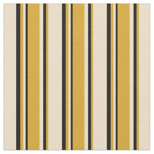 Tan, Goldenrod, and Black Lines/Stripes Pattern Fabric