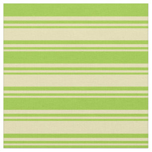 Tan & Green Lines Pattern Fabric