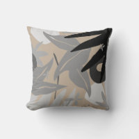 Tan Grey & Black Artistic Abstract Botanical
