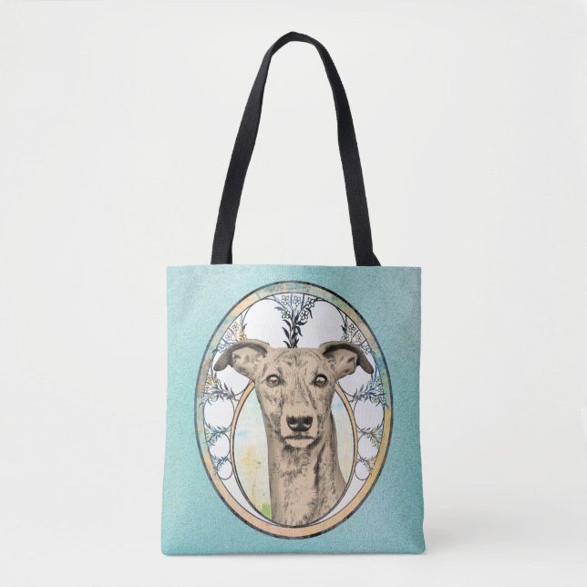 Tan Greyhound Tote Bag (Front)