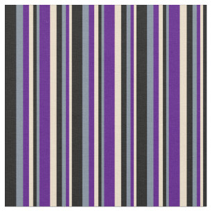 Tan, Indigo, Light Slate Grey & Black Pattern Fabric