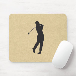 Tan Leather Golf Design Mouse Pad