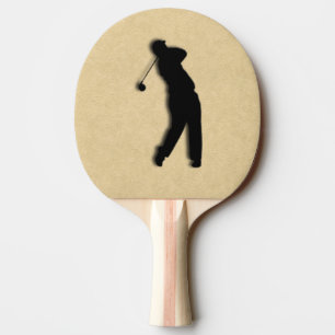 Tan Leather Golf Ping Pong Paddle