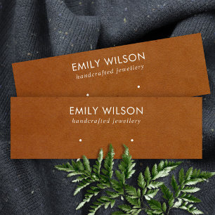 TAN LEATHER TEXTURE STUD EARRING DISPLAY CARD