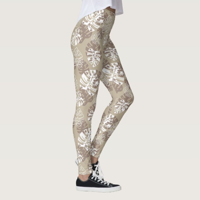 Tan Leaves Leggings (Right)