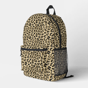 Tan Leopard Print Printed Backpack
