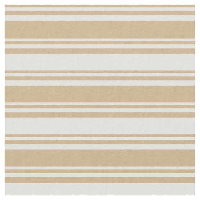 Tan & Light Yellow Coloured Pattern of Stripes Fabric (Close Up)