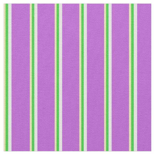 Tan, Lime Green, Light Cyan & Orchid Coloured Fabric (Close Up)