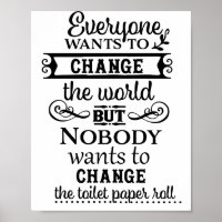 Tan Linen Look Change the Toilet Paper Bathroom