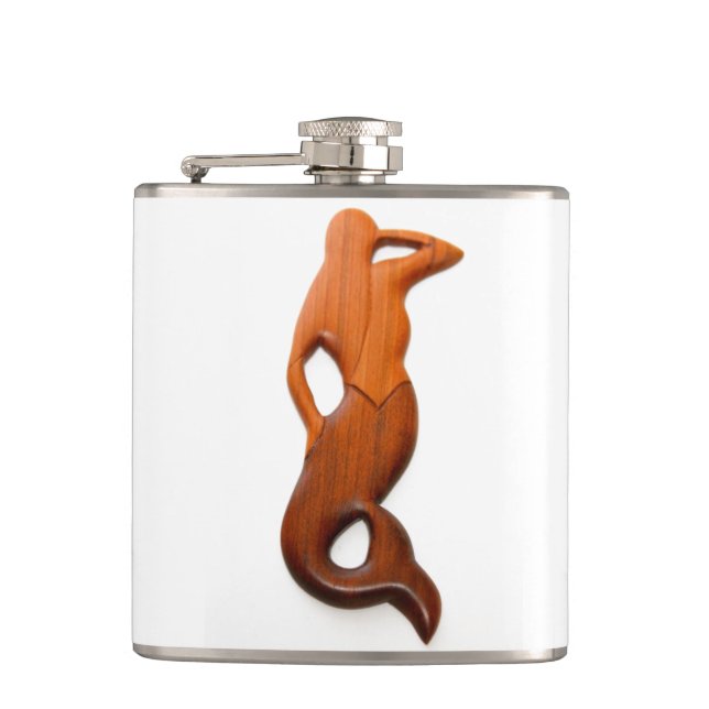 tan lookout mermaid hip flask (Front)