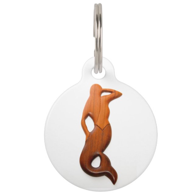 tan lookout mermaid pet tag (Front)