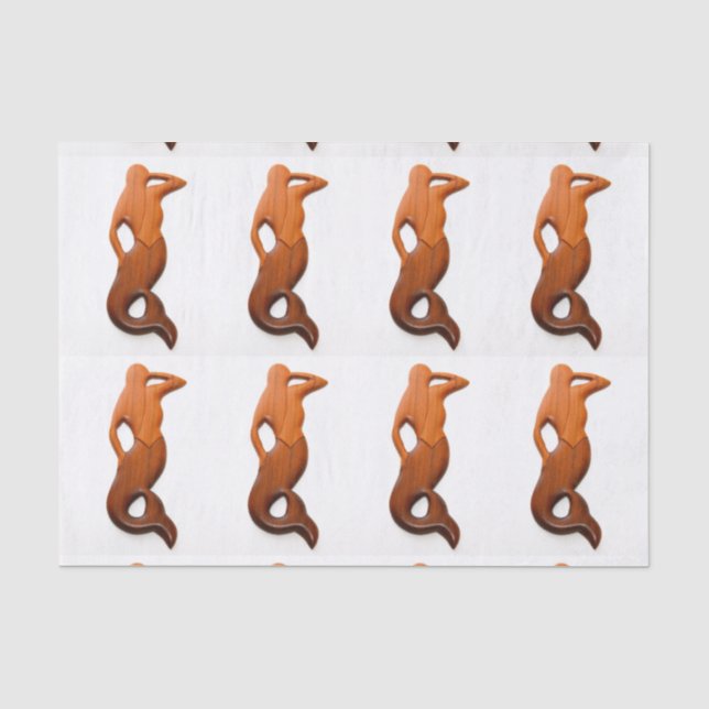 tan lookout mermaids tissue paper (Front)