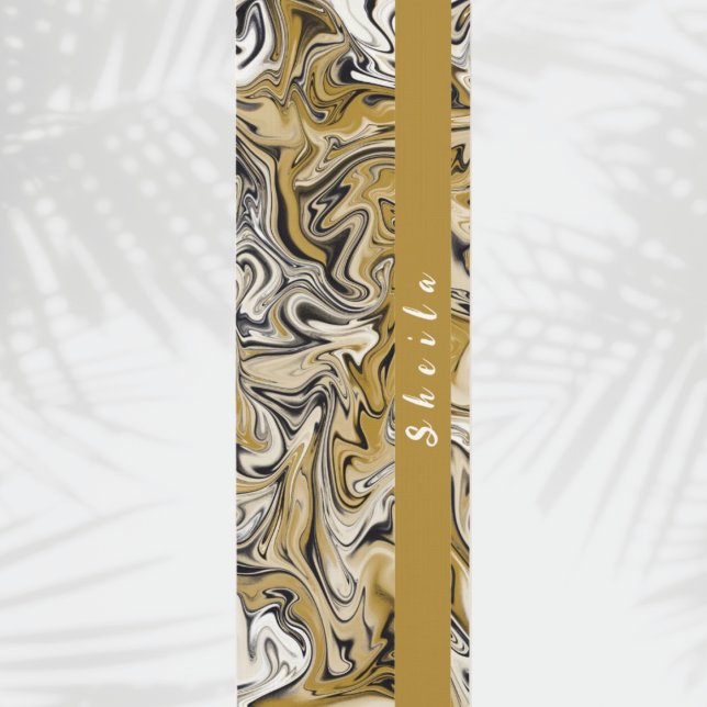 Tan Marble Swirl Pattern Personalise Custom Yoga Mat (Creator Uploaded)