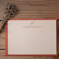 Tan & Maroon Monogram Lined