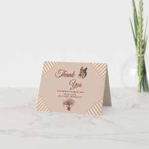 Tan - Marsala Wine & Modern Thank You Card