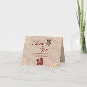 Tan - Marsala Wine & Textured Thank You Card