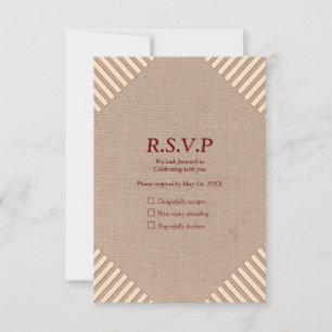 Tan - Marsala Wine &  twist of Hues of Pink RSVP Card