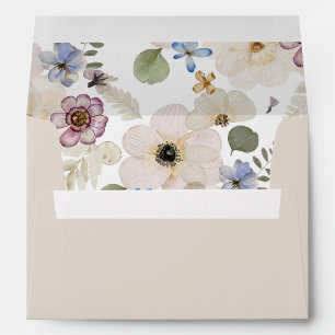 Tan Modern Boho Floral Envelope