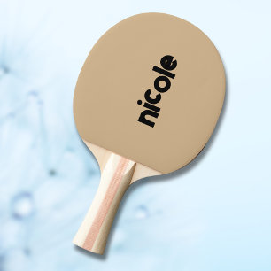 Tan Modern Name   Trendy Minimalist  Ping Pong Paddle