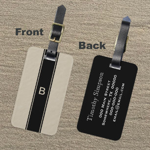 Tan Monogram Luggage Tag for Men