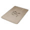 Tan Monogrammed Plush Bath Mat