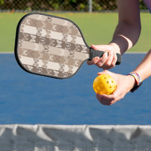Tan Neutral Earth Butterfly Stripes Design  Pickleball Paddle