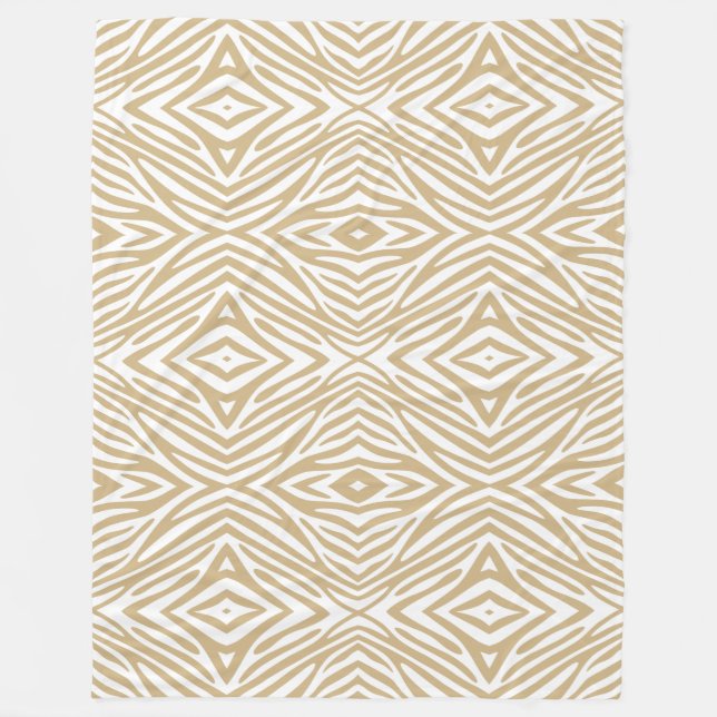Tan Neutral Zebra Fleece Blanket (Front)
