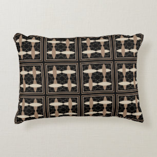 Tan on Black Decorative Cushion