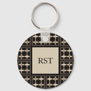 Tan on Black Key Ring
