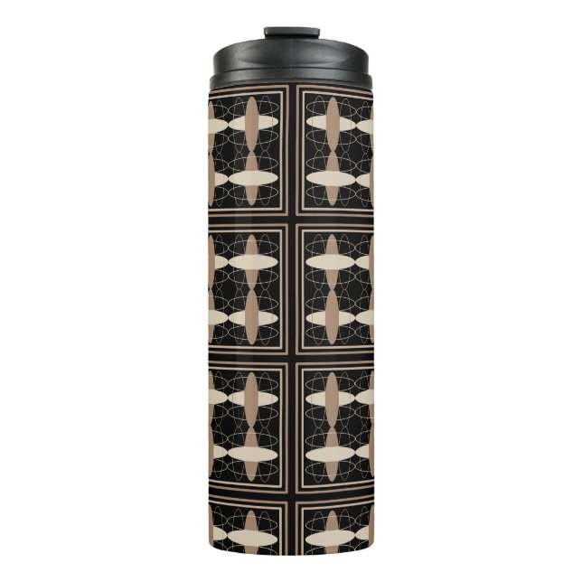 Tan on Black  Thermal Tumbler (Front)