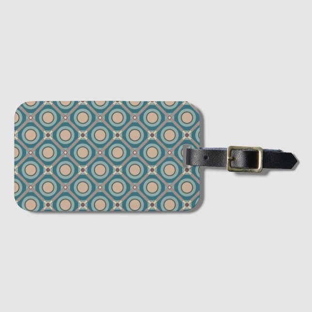 Tan on Green Luggage Tag (Front Horizontal)