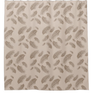 tan palm fronds shower curtain