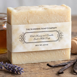 Tan Parchment Paper Style Soap Belly Band Invitation Belly Band