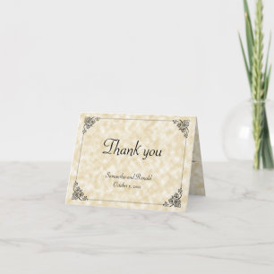 Tan Parchment Paper Style Wedding thank you card