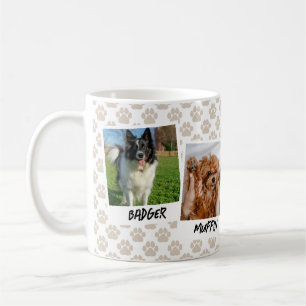 Tan Paws 4 Dog Snapshots Photo Template Coffee Mug