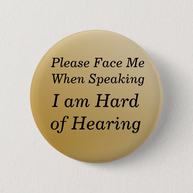 Tan Please Face Me Button (Front)