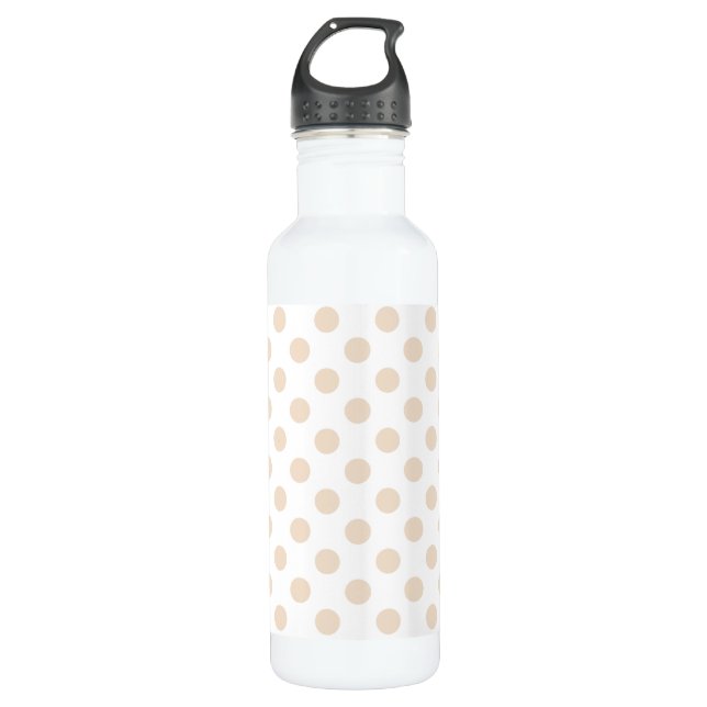 Tan polka dots 710 ml water bottle (Front)