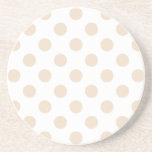 Tan polka dots coaster<br><div class="desc">Tan polka dots on white background</div>