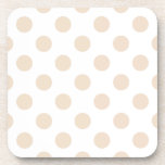 Tan polka dots coaster<br><div class="desc">Tan polka dots on white background</div>