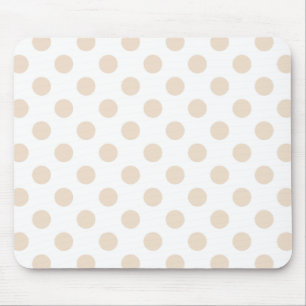 Tan polka dots mouse pad