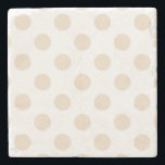 Tan polka dots stone coaster<br><div class="desc">Tan polka dots on white background</div>