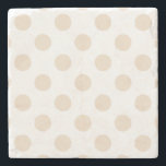 Tan polka dots stone coaster<br><div class="desc">Tan polka dots on white background</div>