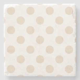 Tan polka dots stone coaster
