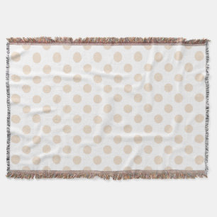 Tan polka dots throw blanket