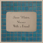Tan Save Water Funny Plush Bath Mat<br><div class="desc">This humourous bath mat can be any background colour you select - just click Customise. Default background is a neutral tan; text is dark brown. Text says "Save Water, Shower With a Friend". Matching shower curtain available. A great gift for a wedding or housewarming. All Rights Reserved © 2015 Alan...</div>