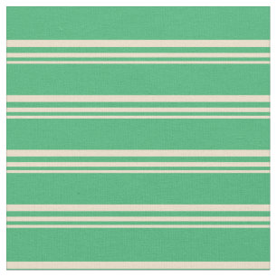 Tan & Sea Green Stripes/Lines Pattern Fabric