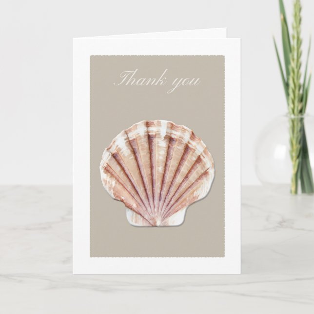 Tan sea shell thank you card (Front)
