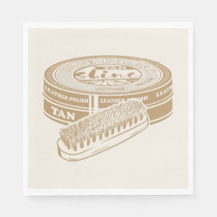Tan shoepolish tin pop art napkin